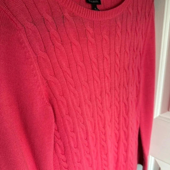 Talbots cable knit women’s sweater crew neck size M - Picture 8 of 8